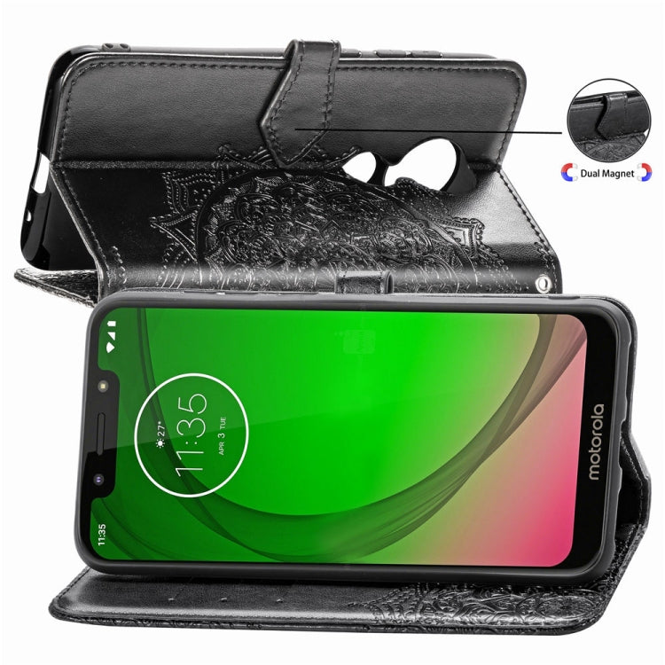 For Moto G7 Play, US Version Embossed Mandala Pattern PC + TPU Horizontal Flip Leather Case with Holder & Card Slots