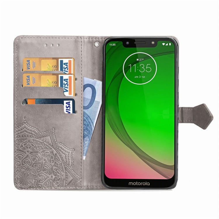 For Moto G7 Play, US Version Embossed Mandala Pattern PC + TPU Horizontal Flip Leather Case with Holder & Card Slots