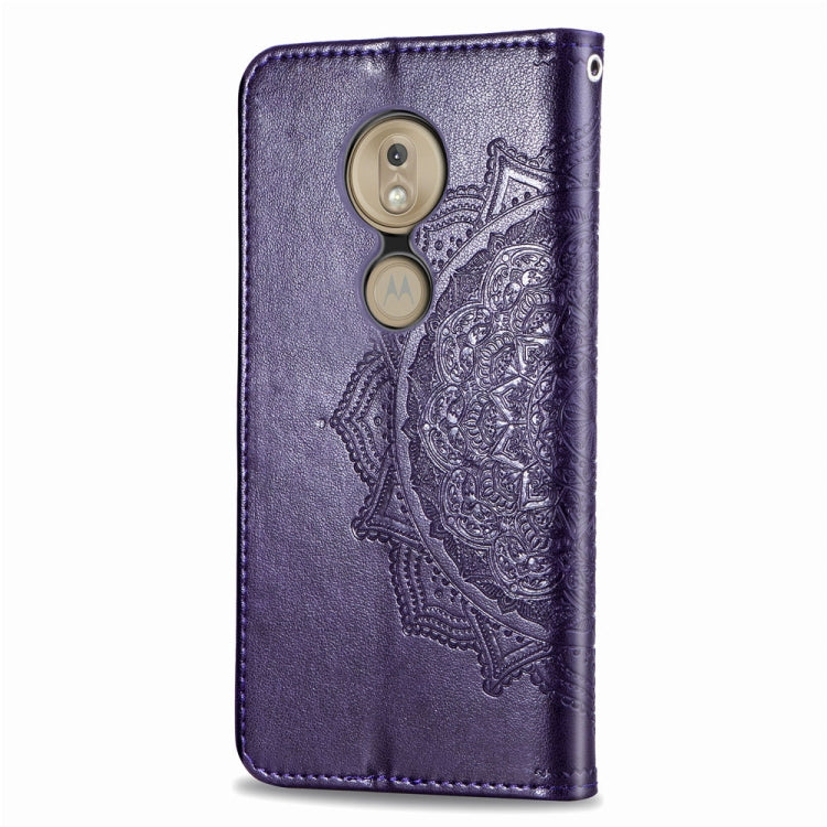 For Moto G7 Play, EU Version Embossed Mandala Pattern PC + TPU Horizontal Flip Leather Case with Holder & Card Slots