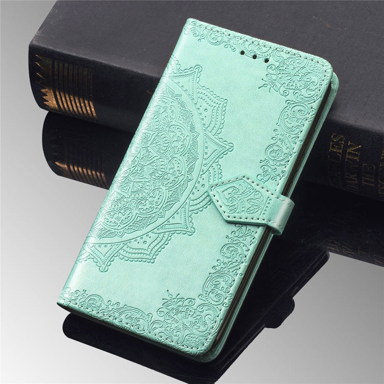 For Moto G7 Play, EU Version Embossed Mandala Pattern PC + TPU Horizontal Flip Leather Case with Holder & Card Slots