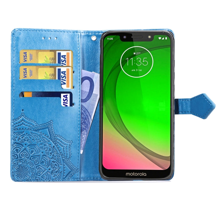 For Moto G7 Play, EU Version Embossed Mandala Pattern PC + TPU Horizontal Flip Leather Case with Holder & Card Slots