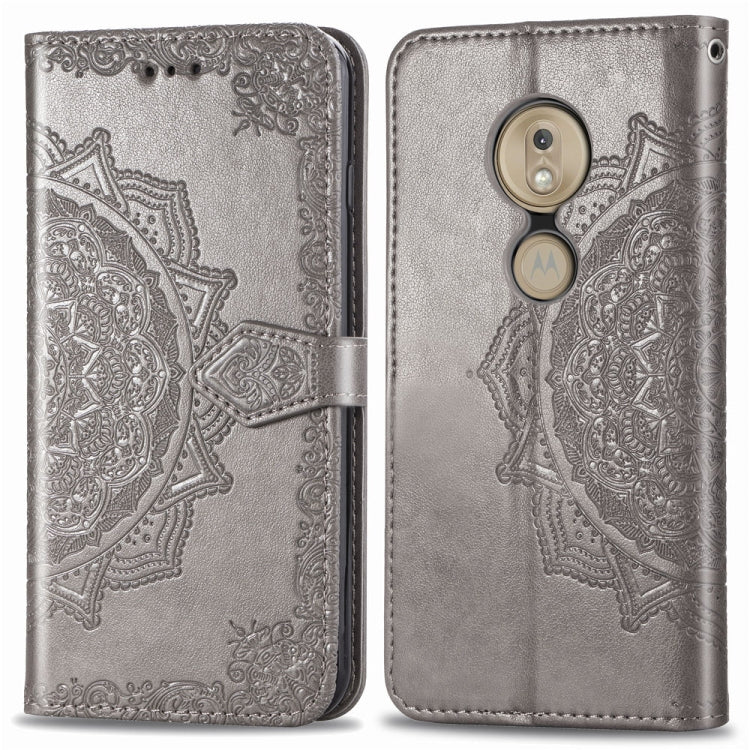 For Moto G7 Play, EU Version Embossed Mandala Pattern PC + TPU Horizontal Flip Leather Case with Holder & Card Slots