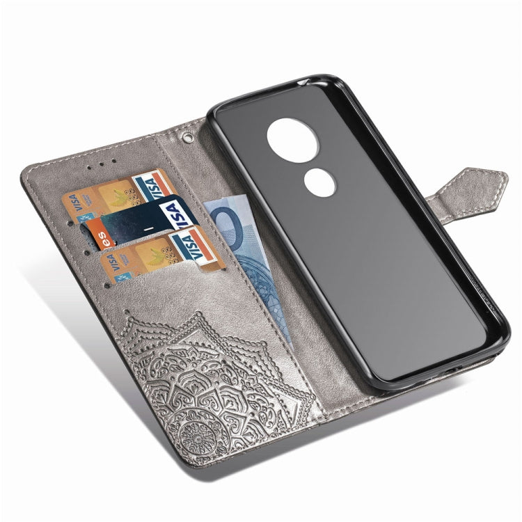 For Moto G7 Play, EU Version Embossed Mandala Pattern PC + TPU Horizontal Flip Leather Case with Holder & Card Slots
