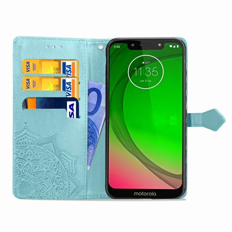 For Moto G7 Power, US Version Embossed Mandala Pattern PC + TPU Horizontal Flip Leather Case with Holder & Card Slots