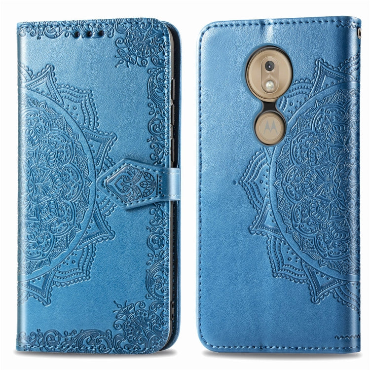 For Moto G7 Power, US Version Embossed Mandala Pattern PC + TPU Horizontal Flip Leather Case with Holder & Card Slots