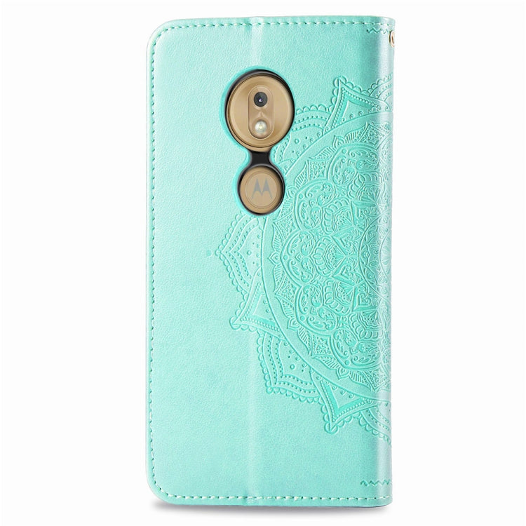 For Moto G7 Power, EU Version Embossed Mandala Pattern PC + TPU Horizontal Flip Leather Case with Holder & Card Slots