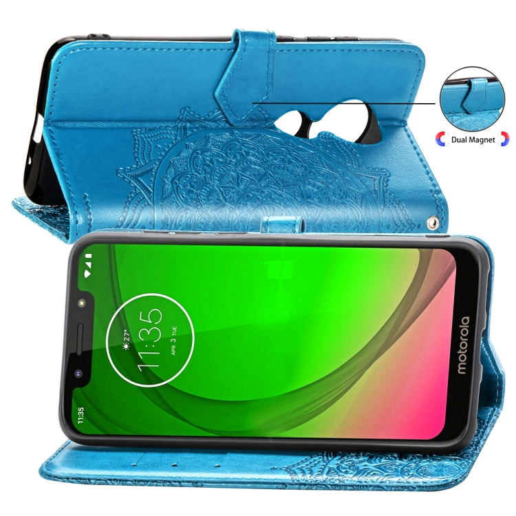 For Moto G7 Power, EU Version Embossed Mandala Pattern PC + TPU Horizontal Flip Leather Case with Holder & Card Slots