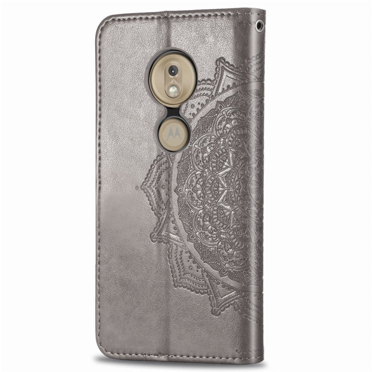 For Moto G7 Power, EU Version Embossed Mandala Pattern PC + TPU Horizontal Flip Leather Case with Holder & Card Slots