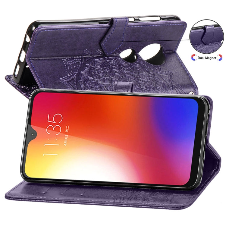 For Motorola Moto G7 Embossed Mandala Pattern PC + TPU Horizontal Flip Leather Case with Holder & Card Slots