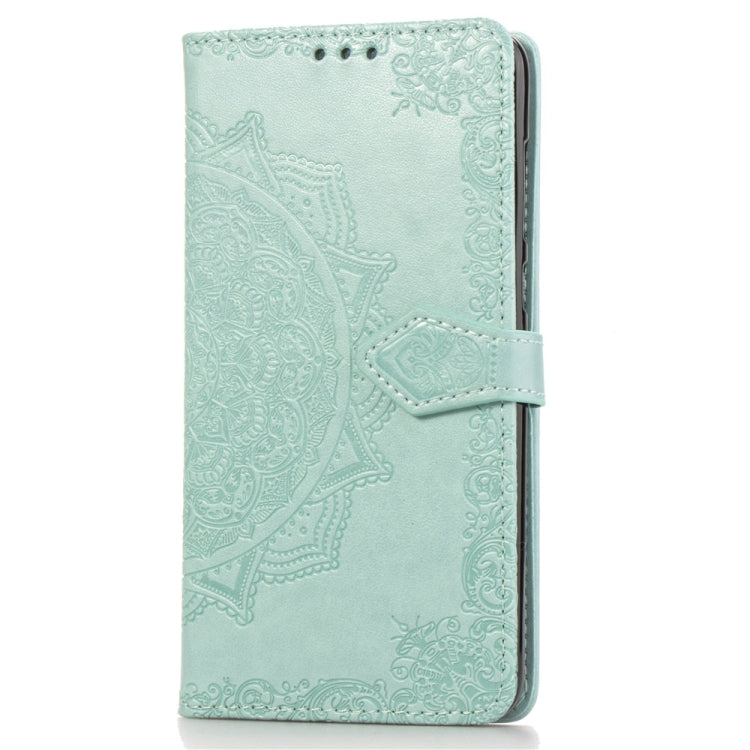 For Motorola Moto G7 Embossed Mandala Pattern PC + TPU Horizontal Flip Leather Case with Holder & Card Slots