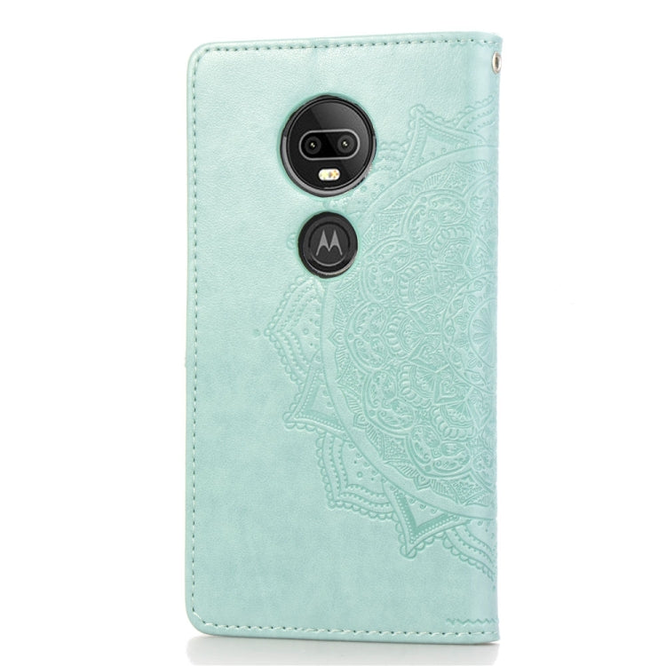 For Motorola Moto G7 Embossed Mandala Pattern PC + TPU Horizontal Flip Leather Case with Holder & Card Slots