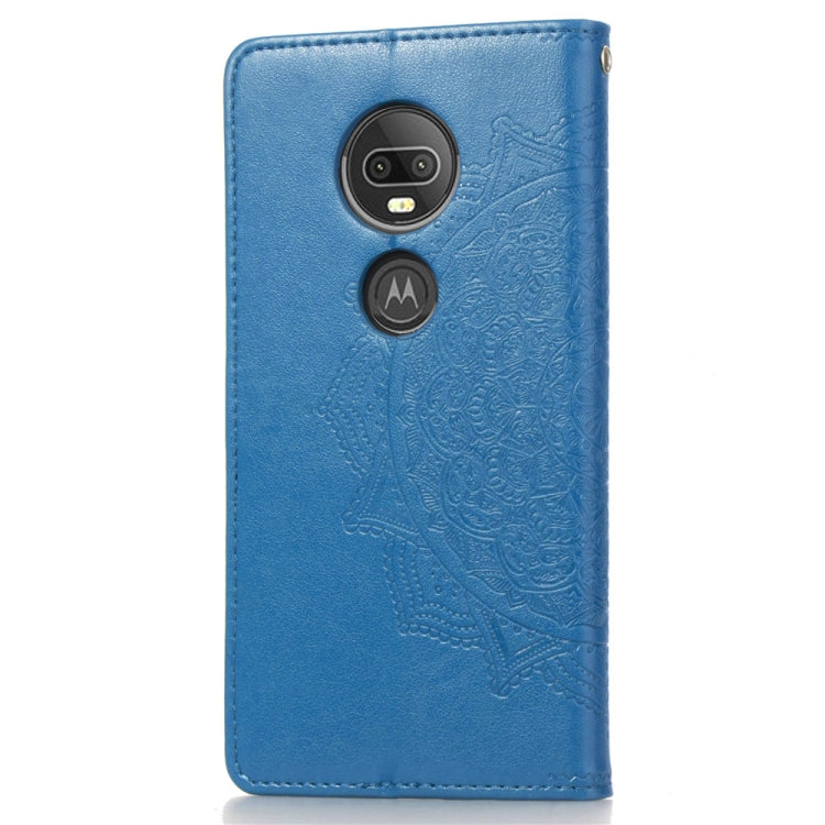 For Motorola Moto G7 Embossed Mandala Pattern PC + TPU Horizontal Flip Leather Case with Holder & Card Slots