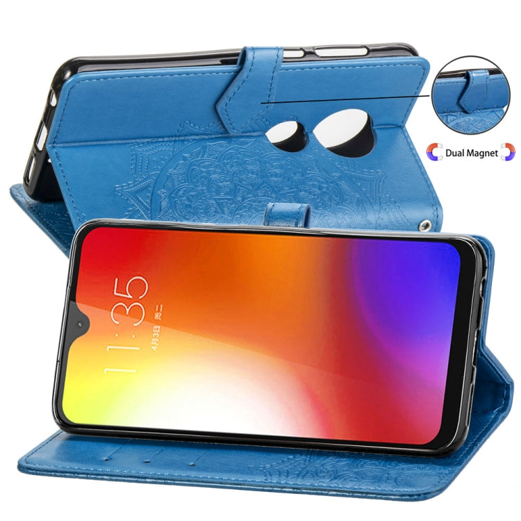 For Motorola Moto G7 Embossed Mandala Pattern PC + TPU Horizontal Flip Leather Case with Holder & Card Slots