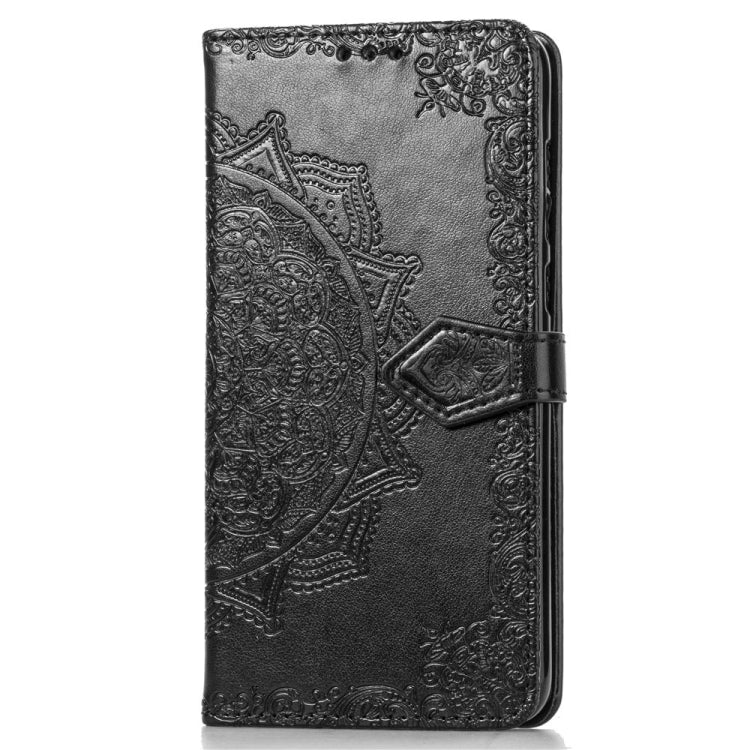 For Motorola Moto G7 Embossed Mandala Pattern PC + TPU Horizontal Flip Leather Case with Holder & Card Slots