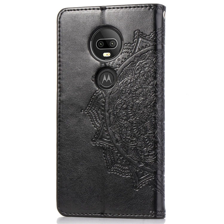 For Motorola Moto G7 Embossed Mandala Pattern PC + TPU Horizontal Flip Leather Case with Holder & Card Slots