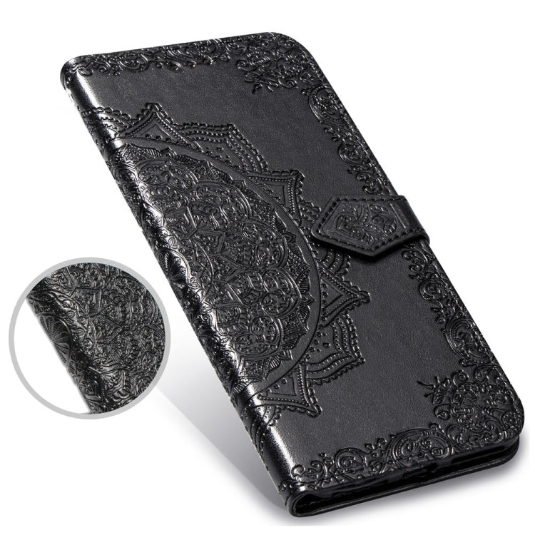For Motorola Moto G7 Embossed Mandala Pattern PC + TPU Horizontal Flip Leather Case with Holder & Card Slots