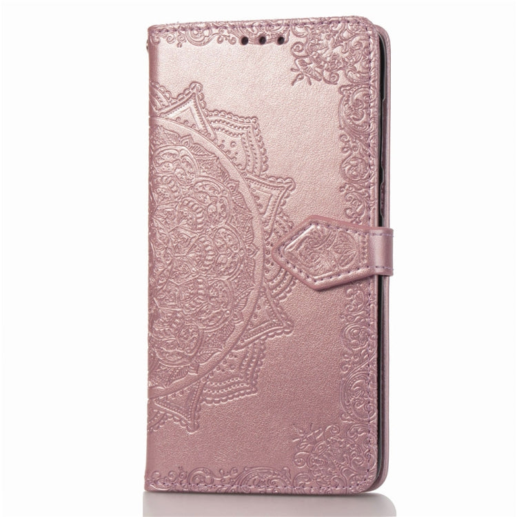 For Motorola Moto G7 Embossed Mandala Pattern PC + TPU Horizontal Flip Leather Case with Holder & Card Slots