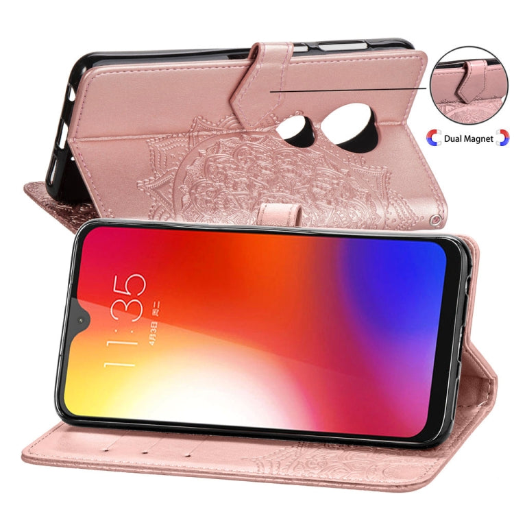 For Motorola Moto G7 Embossed Mandala Pattern PC + TPU Horizontal Flip Leather Case with Holder & Card Slots