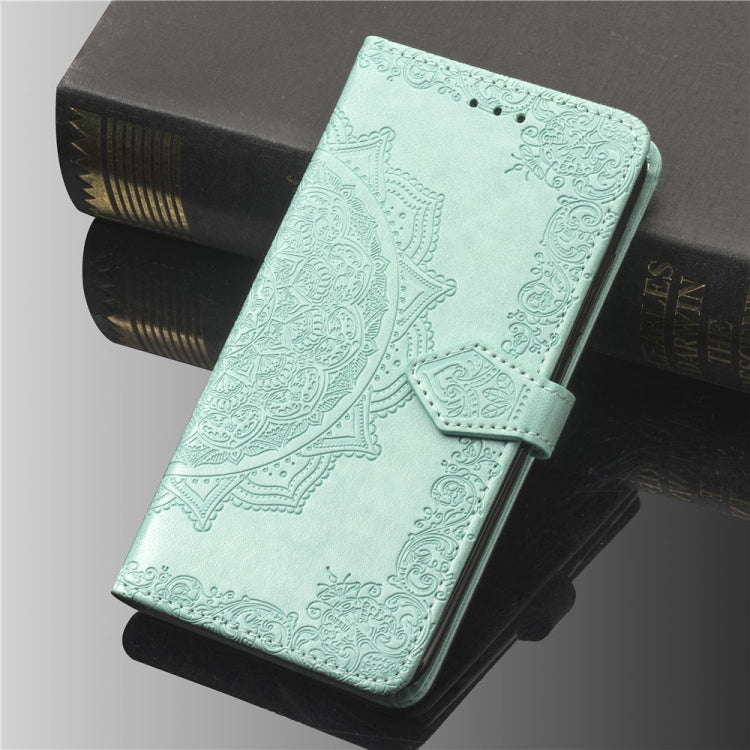 For Motorola One (P30 Play) Embossed Mandala Pattern PC + TPU Horizontal Flip Leather Case with Holder & Card Slots