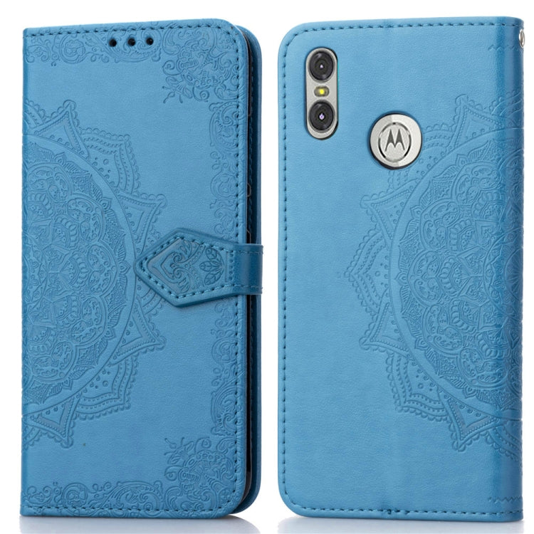 For Motorola One (P30 Play) Embossed Mandala Pattern PC + TPU Horizontal Flip Leather Case with Holder & Card Slots