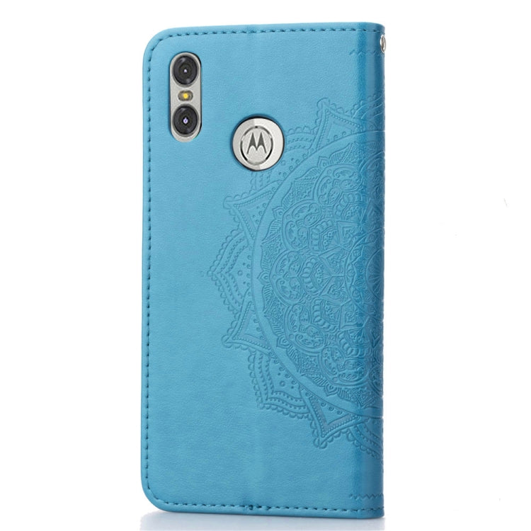 For Motorola One (P30 Play) Embossed Mandala Pattern PC + TPU Horizontal Flip Leather Case with Holder & Card Slots