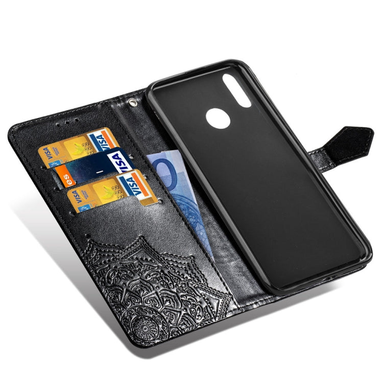 For Motorola One (P30 Play) Embossed Mandala Pattern PC + TPU Horizontal Flip Leather Case with Holder & Card Slots