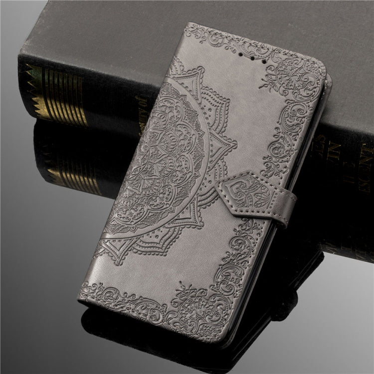For Motorola One (P30 Play) Embossed Mandala Pattern PC + TPU Horizontal Flip Leather Case with Holder & Card Slots