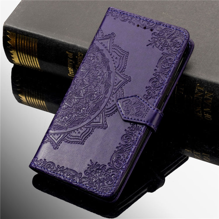 For Motorola One Power (P30 Note) Embossed Mandala Pattern PC + TPU Horizontal Flip Leather Case with Holder & Card Slots