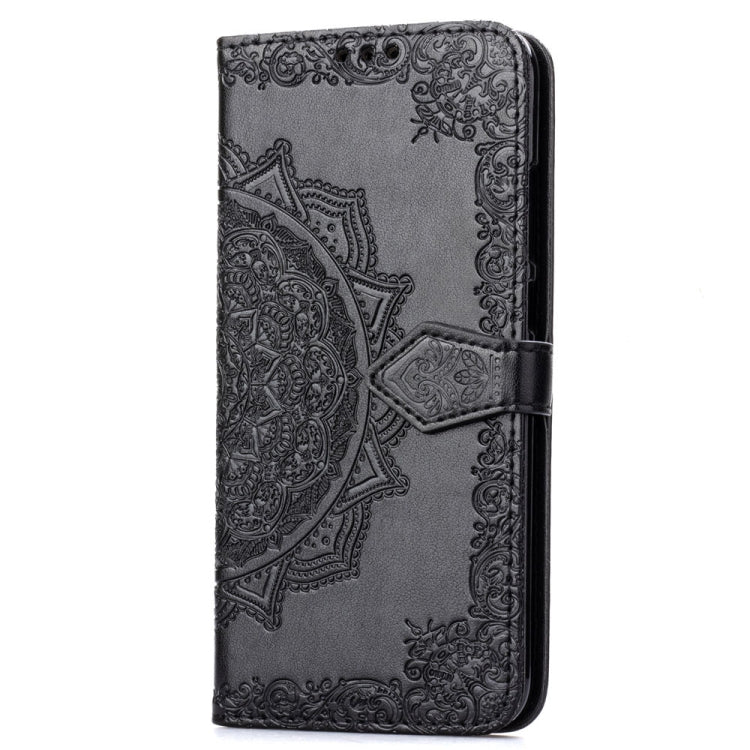 For Motorola One Power (P30 Note) Embossed Mandala Pattern PC + TPU Horizontal Flip Leather Case with Holder & Card Slots
