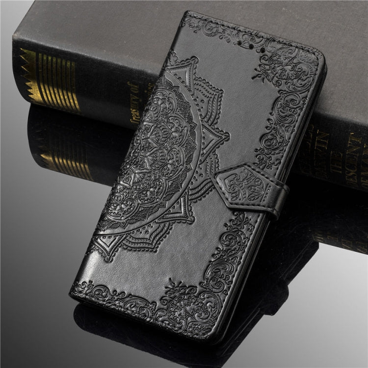 For Motorola One Power (P30 Note) Embossed Mandala Pattern PC + TPU Horizontal Flip Leather Case with Holder & Card Slots