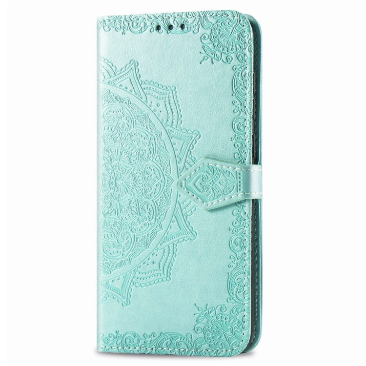 For Motorola P40 Embossed Mandala Pattern PC + TPU Horizontal Flip Leather Case with Holder & Card Slots