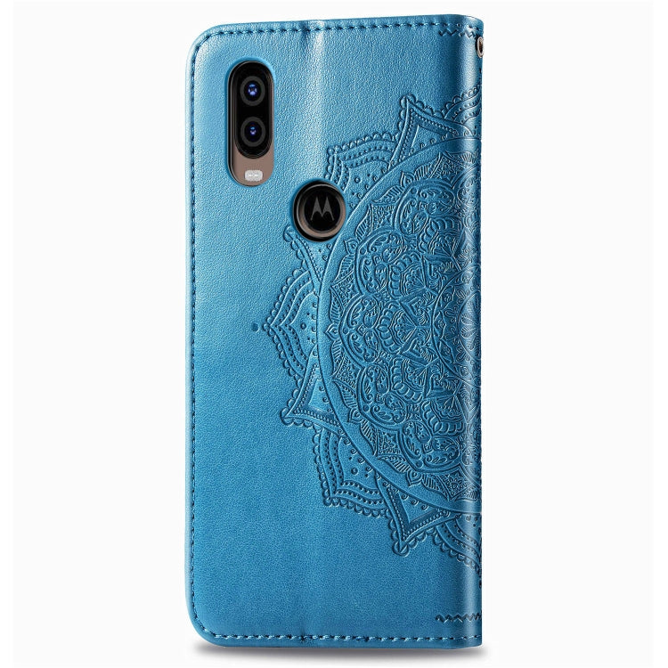 For Motorola P40 Embossed Mandala Pattern PC + TPU Horizontal Flip Leather Case with Holder & Card Slots