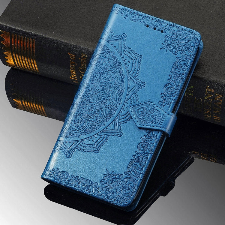 For Motorola P40 Embossed Mandala Pattern PC + TPU Horizontal Flip Leather Case with Holder & Card Slots