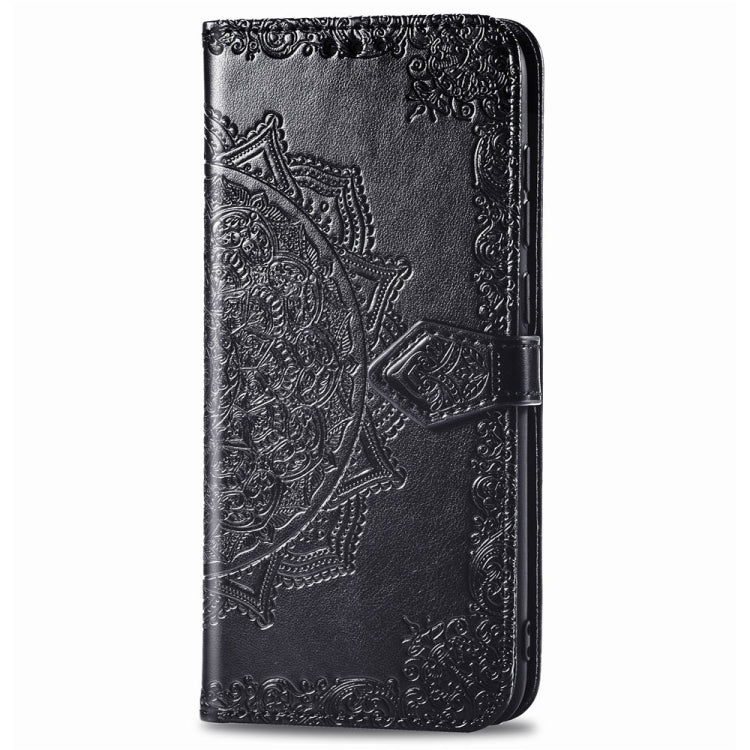 For Motorola P40 Embossed Mandala Pattern PC + TPU Horizontal Flip Leather Case with Holder & Card Slots