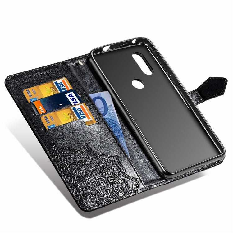 For Motorola P40 Embossed Mandala Pattern PC + TPU Horizontal Flip Leather Case with Holder & Card Slots