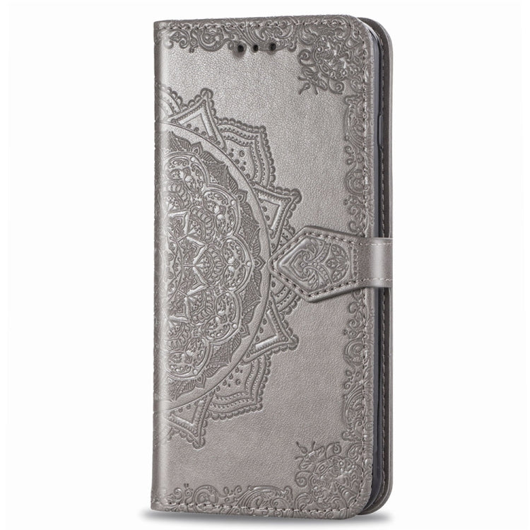 For Motorola P40 Embossed Mandala Pattern PC + TPU Horizontal Flip Leather Case with Holder & Card Slots