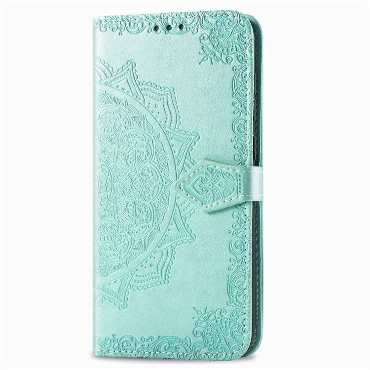 For Motorola Moto E6 Embossed Mandala Pattern PC + TPU Horizontal Flip Leather Case with Holder & Card Slots