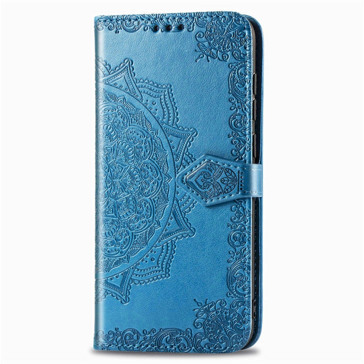 For Motorola Moto E6 Embossed Mandala Pattern PC + TPU Horizontal Flip Leather Case with Holder & Card Slots