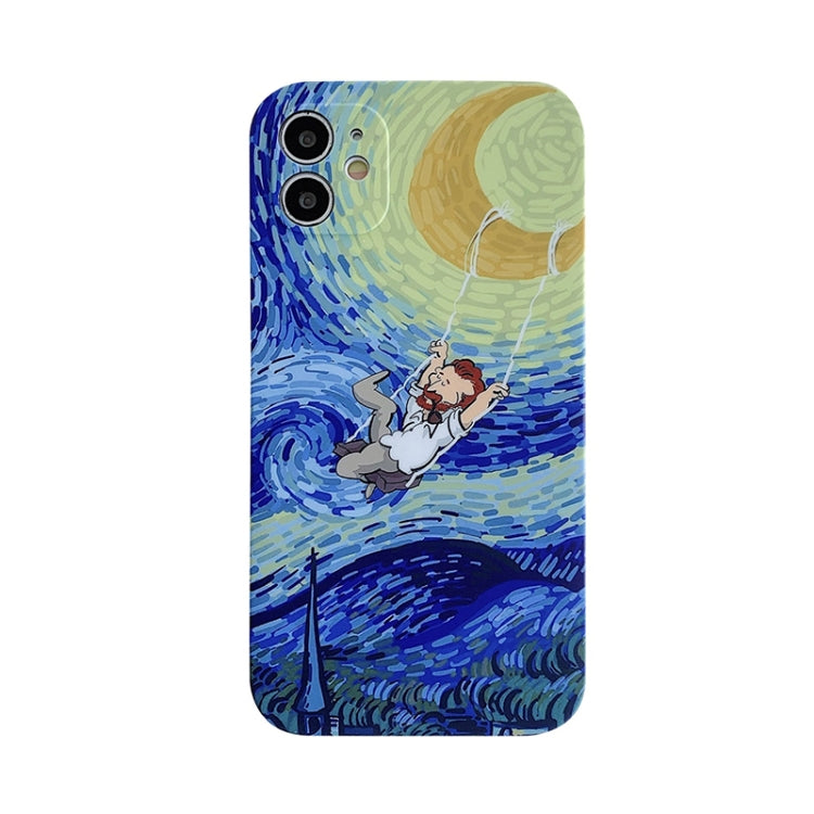 For iPhone 13 mini Colored Drawing Pattern Fine Hole IMD Shockproof TPU Phone Case