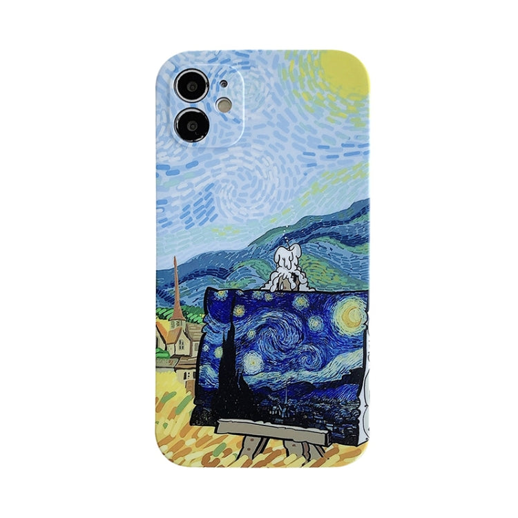 For iPhone 13 mini Colored Drawing Pattern Fine Hole IMD Shockproof TPU Phone Case