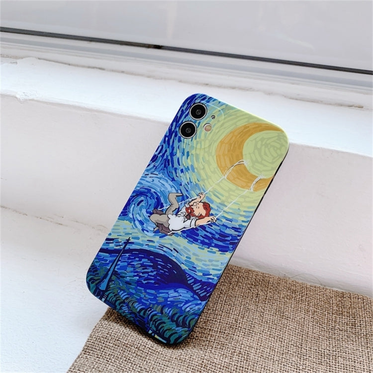 For iPhone 13 Colored Drawing Pattern Fine Hole IMD Shockproof TPU Phone Case