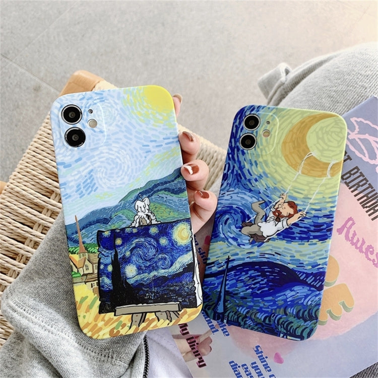 For iPhone 13 Colored Drawing Pattern Fine Hole IMD Shockproof TPU Phone Case