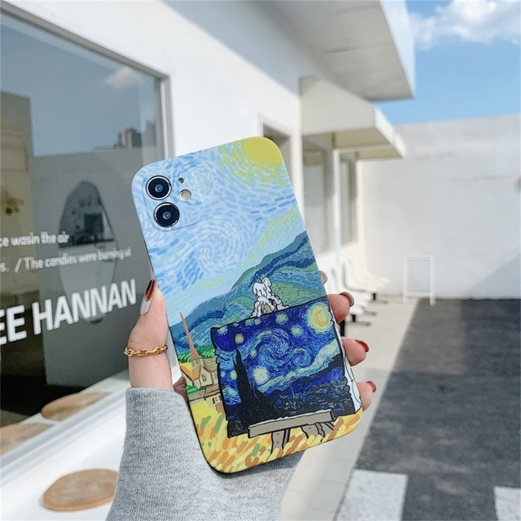 For iPhone 13 Pro Max Colored Drawing Pattern Fine Hole IMD Shockproof TPU Phone Case