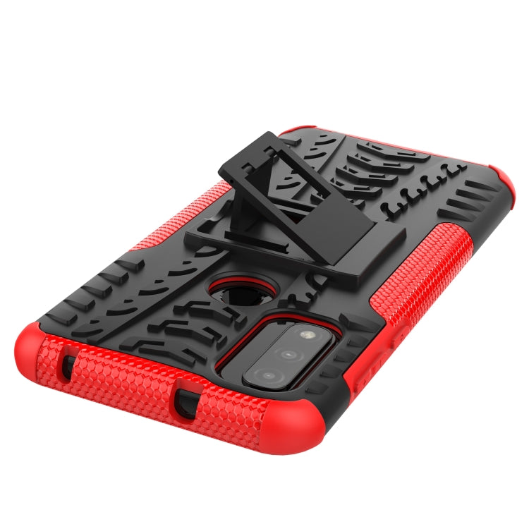 For Motorola Moto G Pure Tire Texture Shockproof TPU+PC Phone Case with Holder