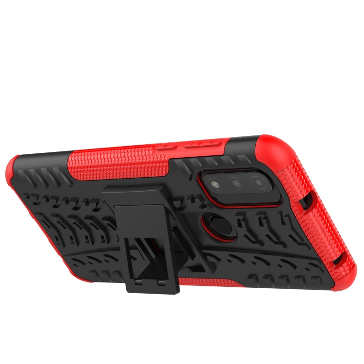 For Motorola Moto G Pure Tire Texture Shockproof TPU+PC Phone Case with Holder