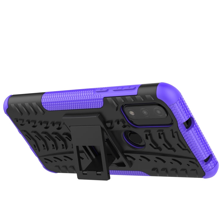 For Motorola Moto G Pure Tire Texture Shockproof TPU+PC Phone Case with Holder