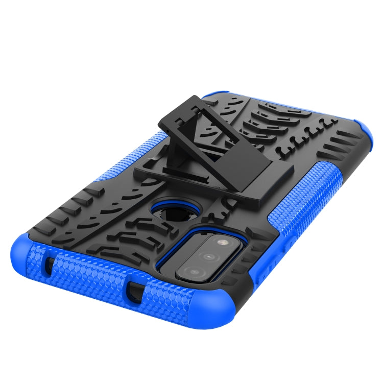 For Motorola Moto G Pure Tire Texture Shockproof TPU+PC Phone Case with Holder