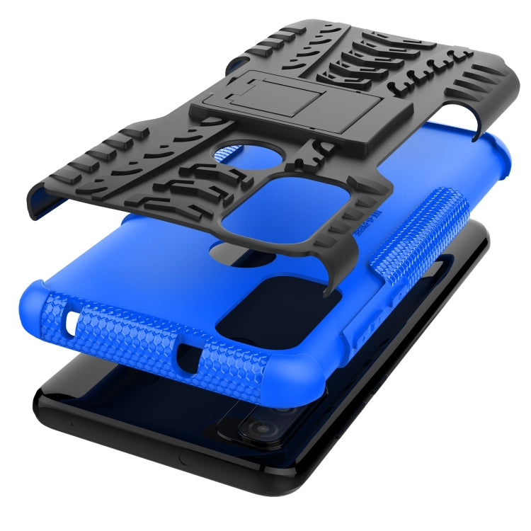 For Motorola Moto G Pure Tire Texture Shockproof TPU+PC Phone Case with Holder