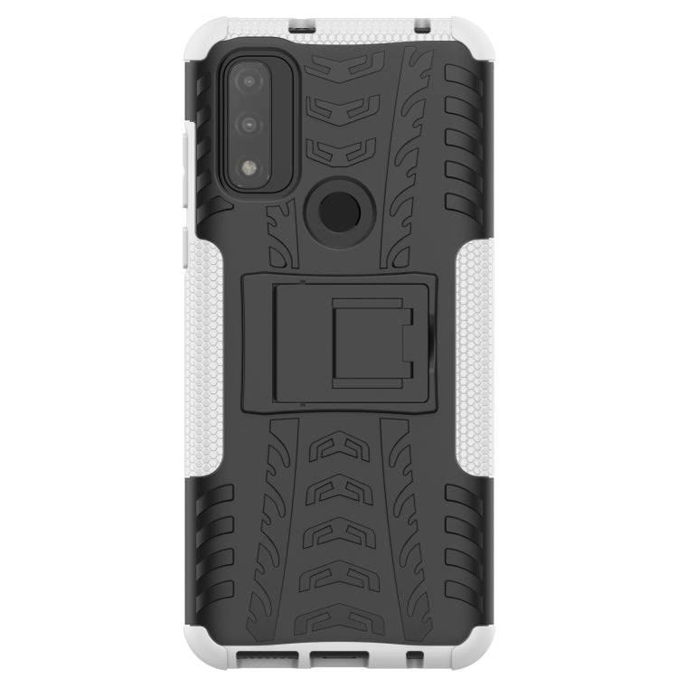 For Motorola Moto G Pure Tire Texture Shockproof TPU+PC Phone Case with Holder