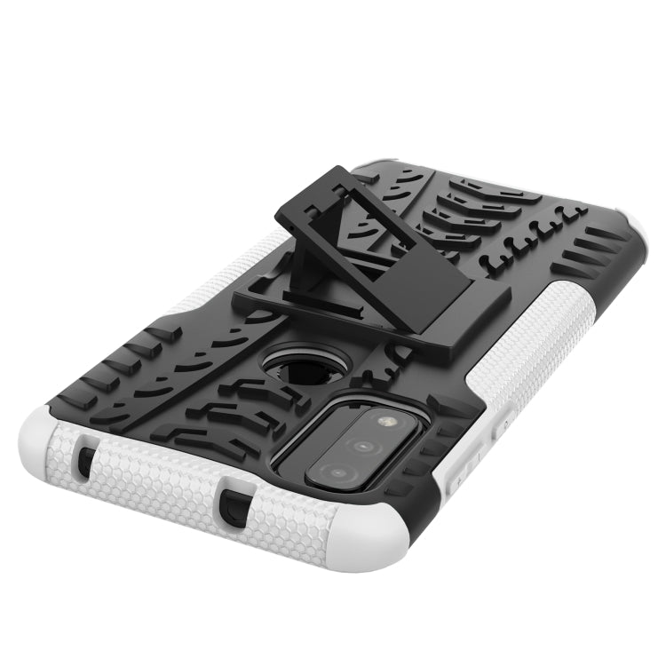 For Motorola Moto G Pure Tire Texture Shockproof TPU+PC Phone Case with Holder